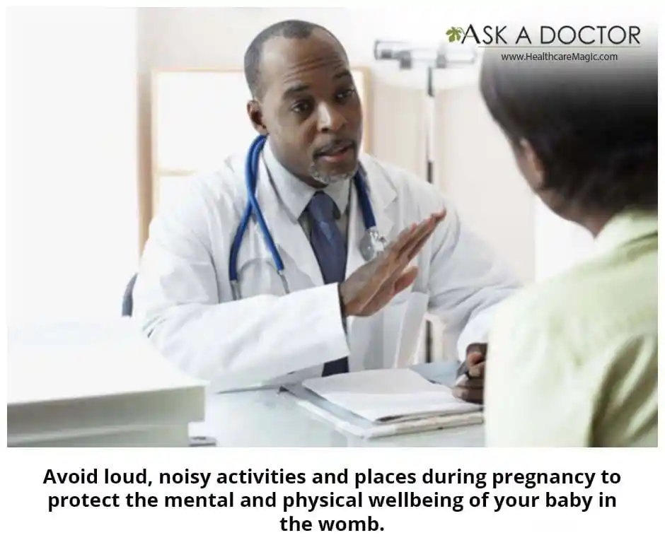  doctor instructing a pregnant woman some measure to avoid =
